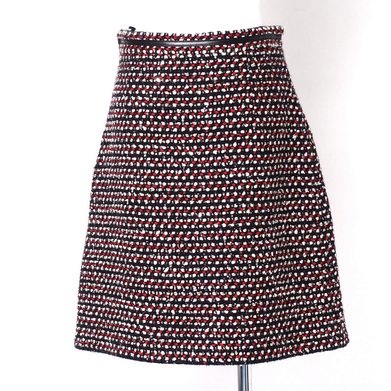 GUCCI skirt 543438 tweed Red x Navy x Black x White 42