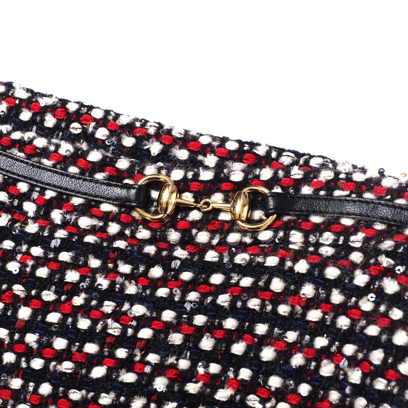 GUCCI skirt 543438 tweed Red x Navy x Black x White 42
