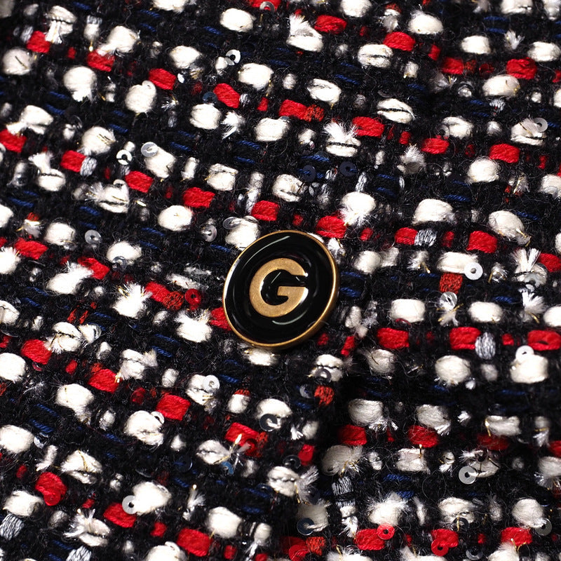 GUCCI skirt 543438 tweed Red x Navy x Black x White 42