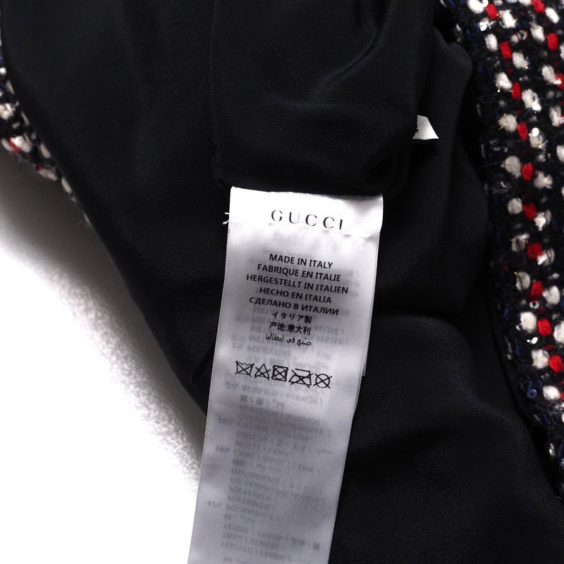 GUCCI skirt 543438 tweed Red x Navy x Black x White 42