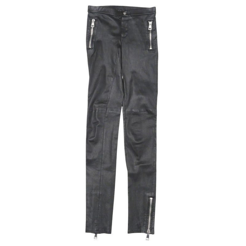 GUCCI skinny pants 360417 lambskin black 36