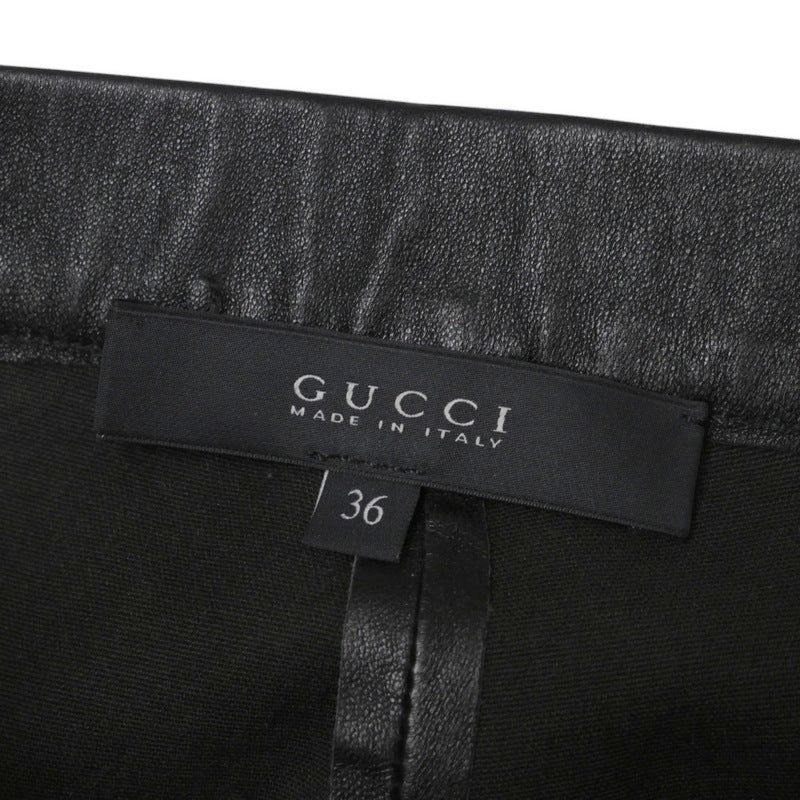 GUCCI skinny pants 360417 lambskin black 36
