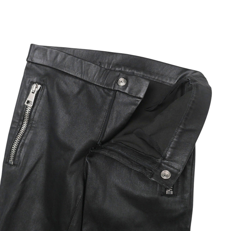 GUCCI skinny pants 360417 lambskin black 36