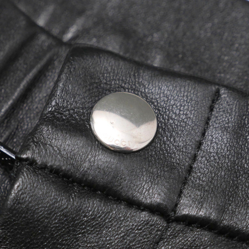 GUCCI skinny pants 360417 lambskin black 36