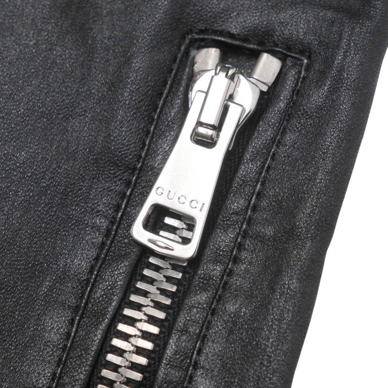 GUCCI skinny pants 360417 lambskin black 36
