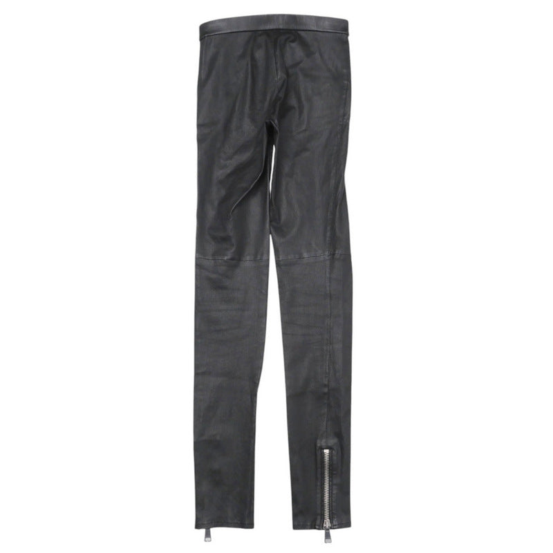 GUCCI skinny pants 360417 lambskin black 36