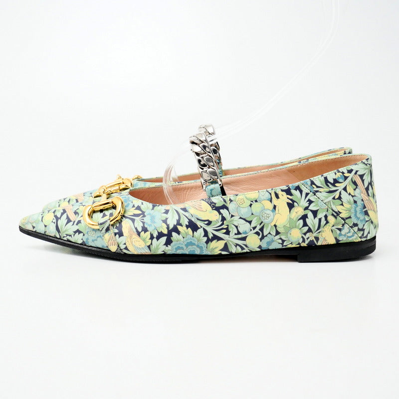 GUCCI pumps 639272 leather green 38 1/2