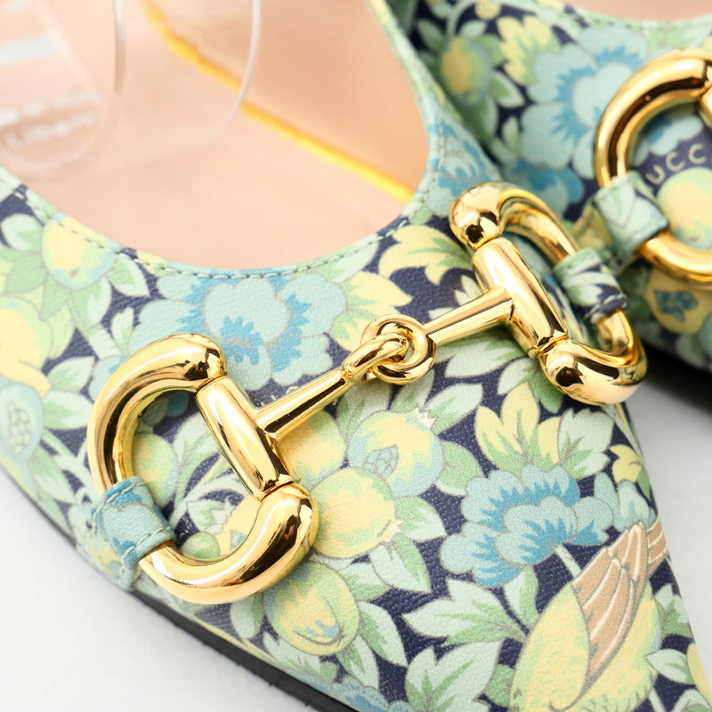GUCCI pumps 639272 leather green 38 1/2