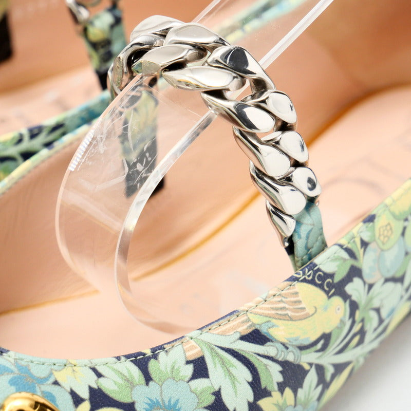 GUCCI pumps 639272 leather green 38 1/2