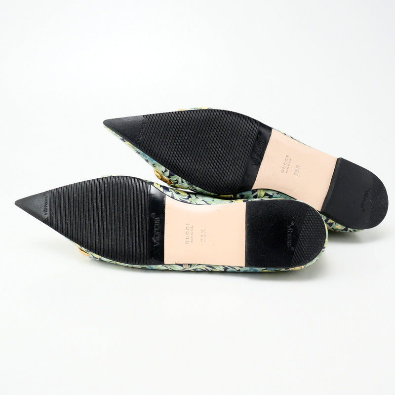 GUCCI pumps 639272 leather green 38 1/2