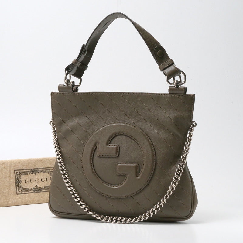 GUCCI Handbag 751518 leather Khaki type