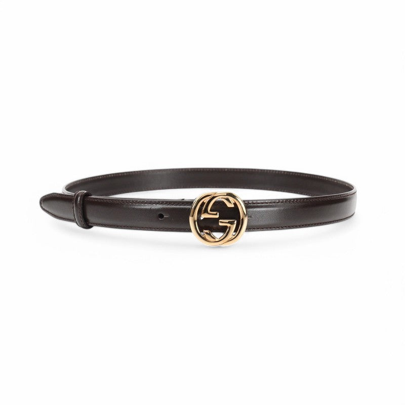 GUCCI belt 036・1046・0980 leather Dark brown 70・28