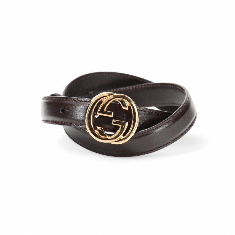 GUCCI belt 036・1046・0980 leather Dark brown 70・28