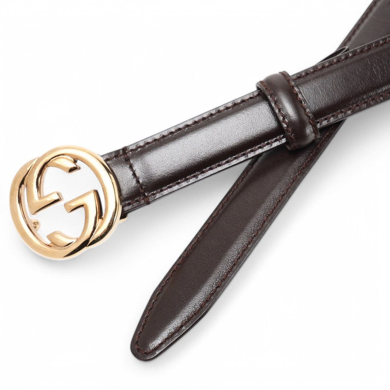 GUCCI belt 036・1046・0980 leather Dark brown 70・28