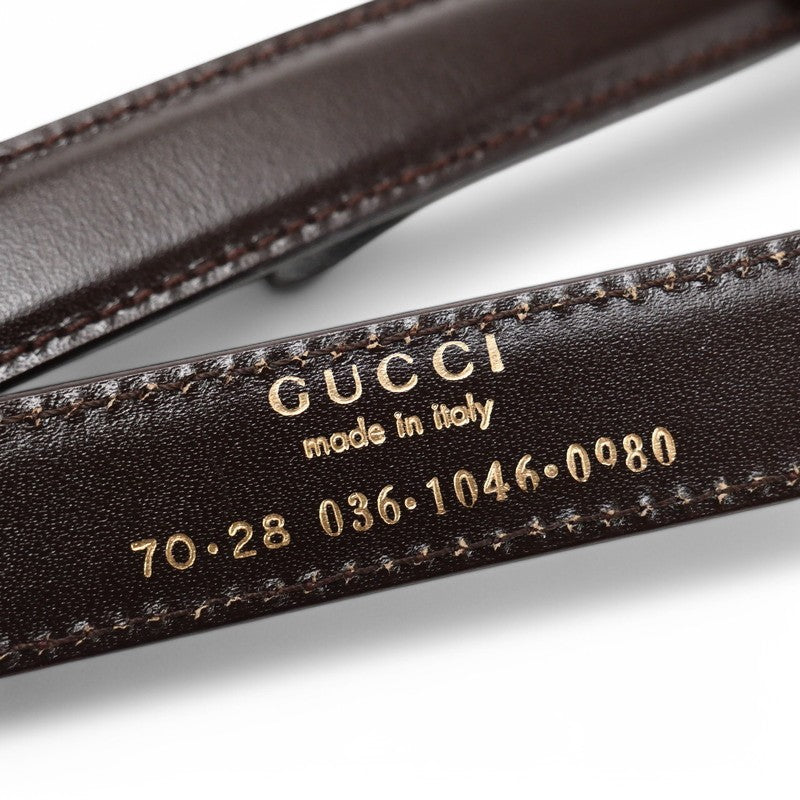 GUCCI belt 036・1046・0980 leather Dark brown 70・28