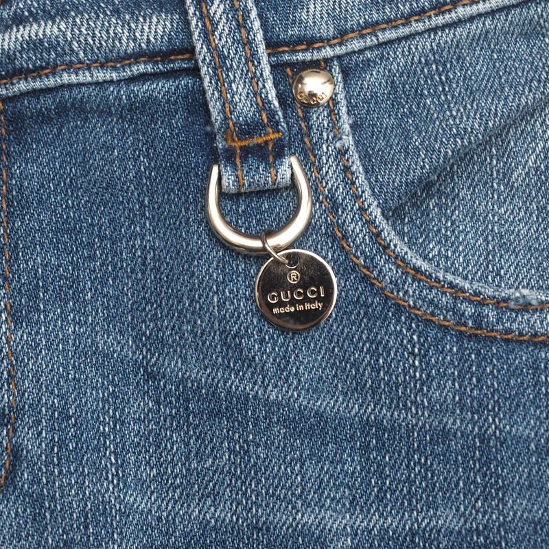 GUCCI Denim pants Cotton denim Indigo 36