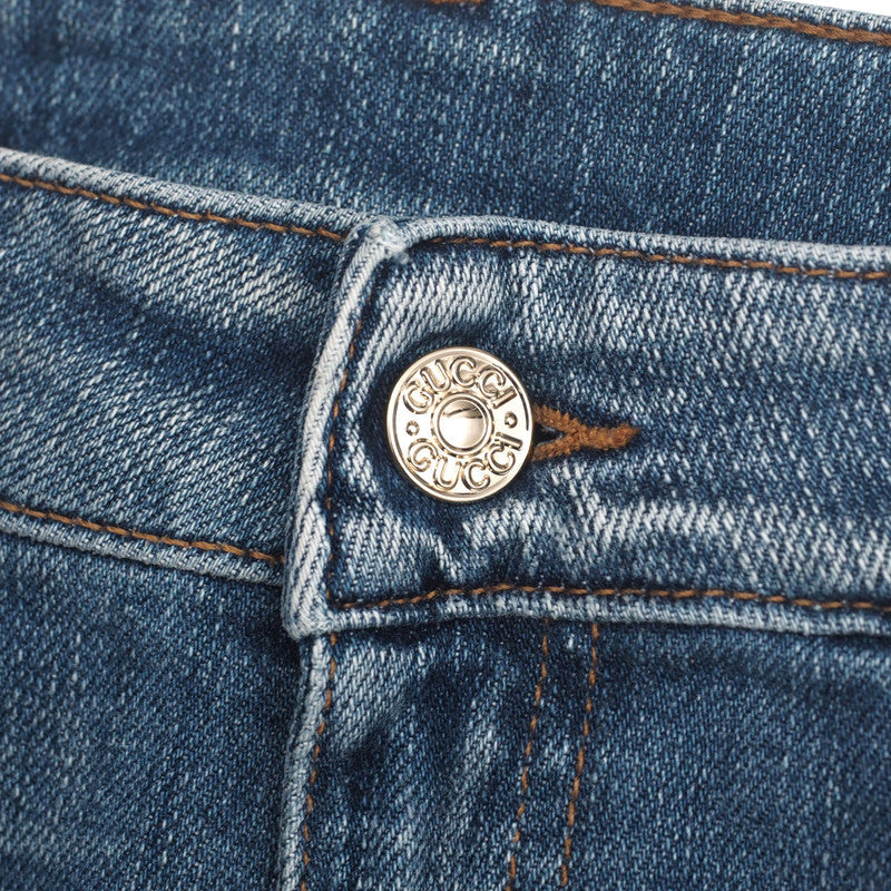 GUCCI Denim pants Cotton denim Indigo 36