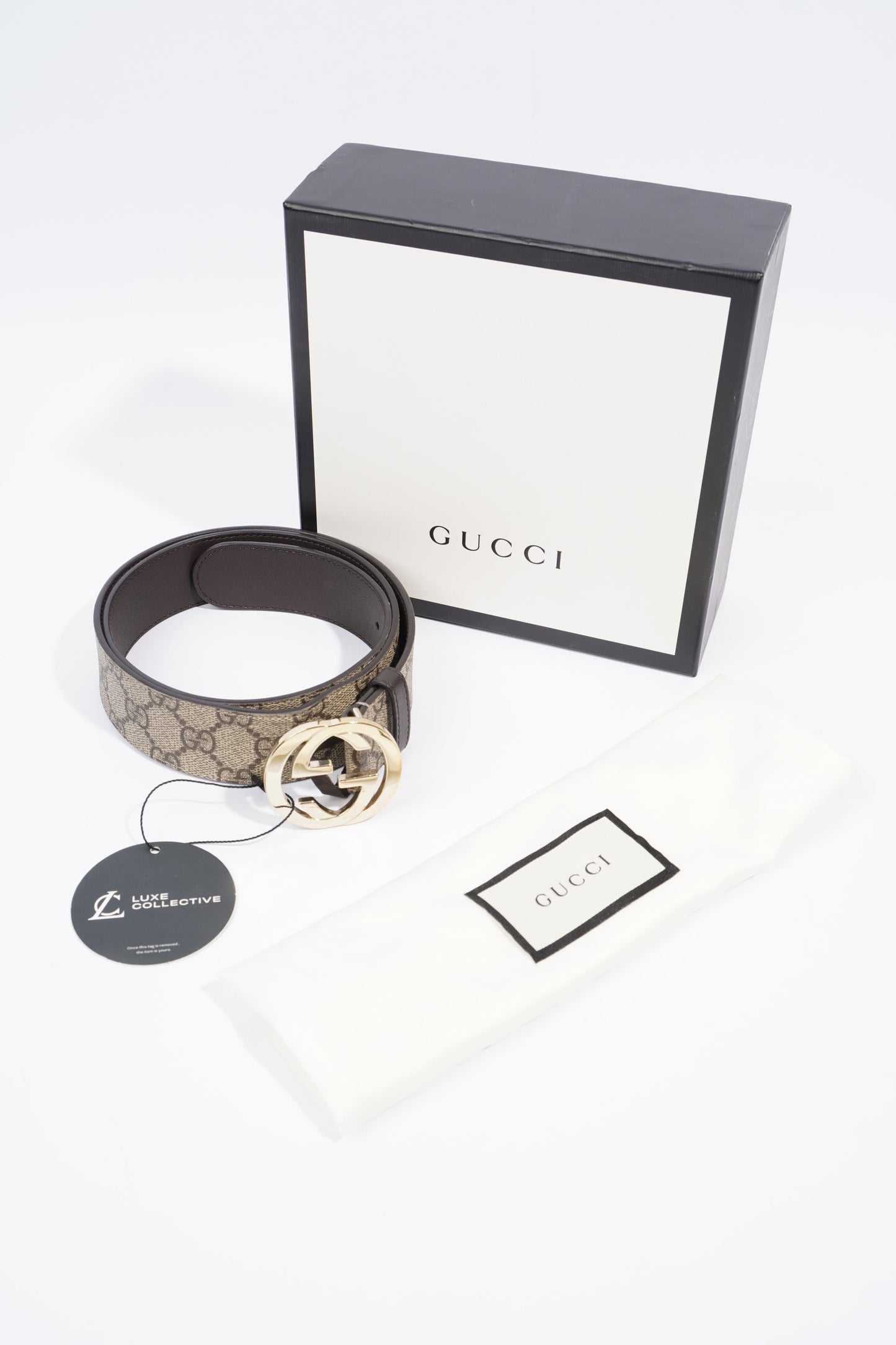Gucci Interlocking G Belt GG Supreme Leather 95cm 34"