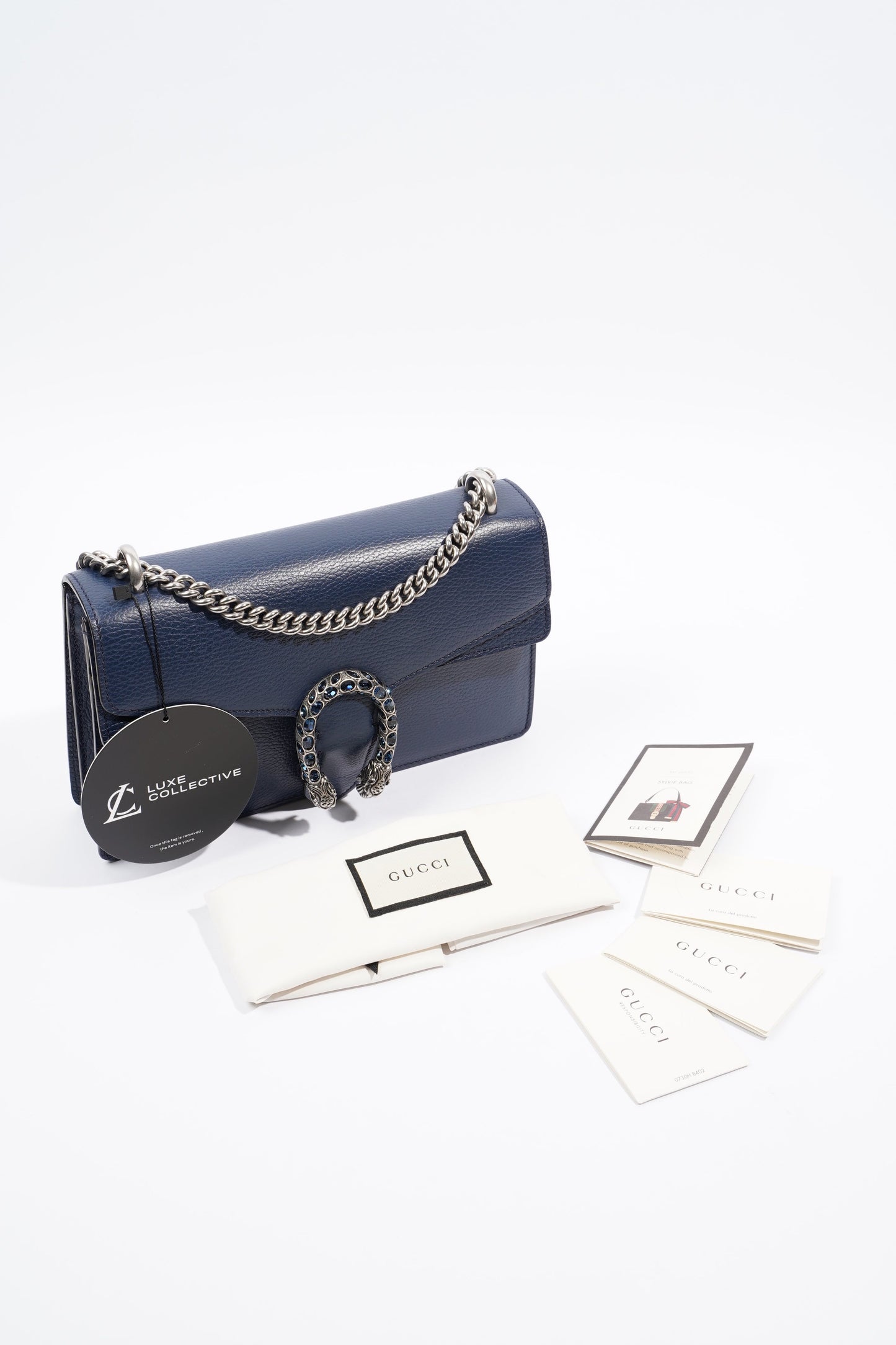 Gucci Dionysus Navy Leather Small