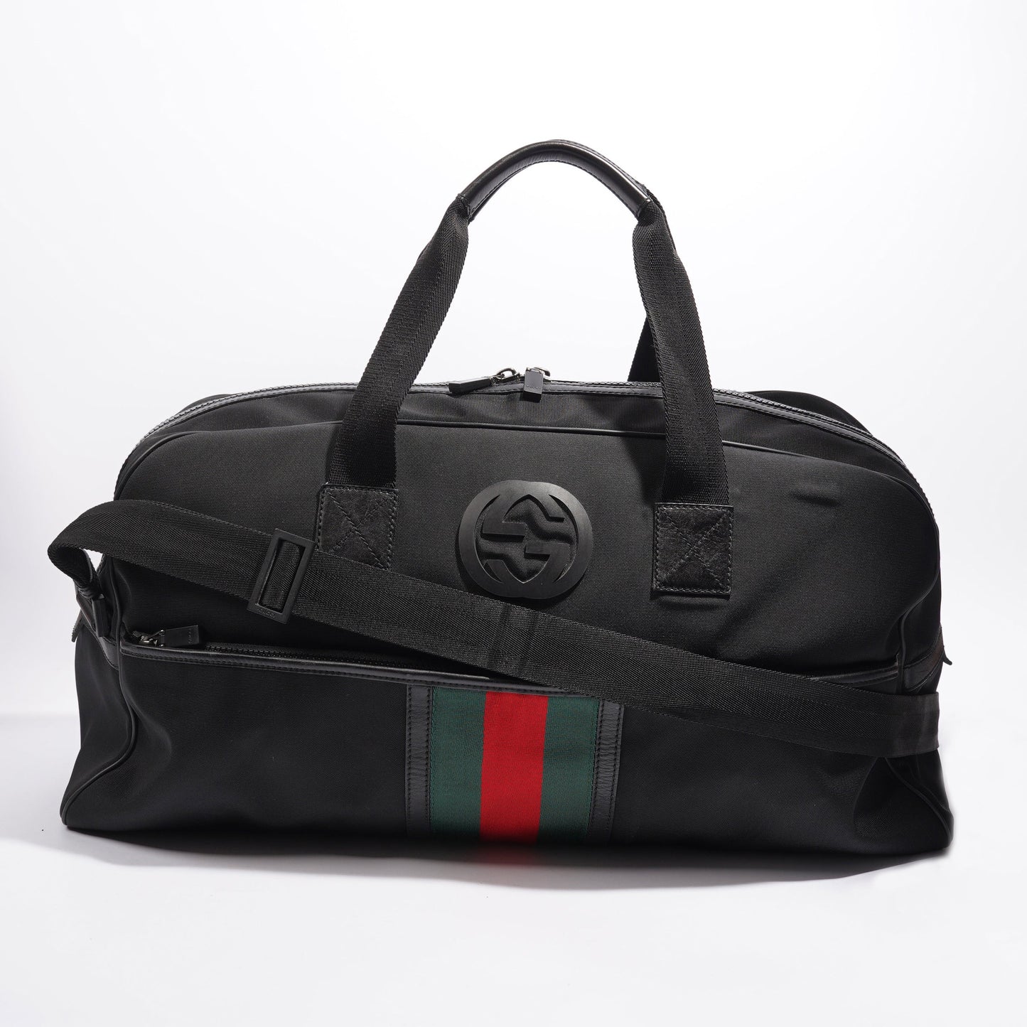 Gucci Parana Duffle Bag Black Canvas Large