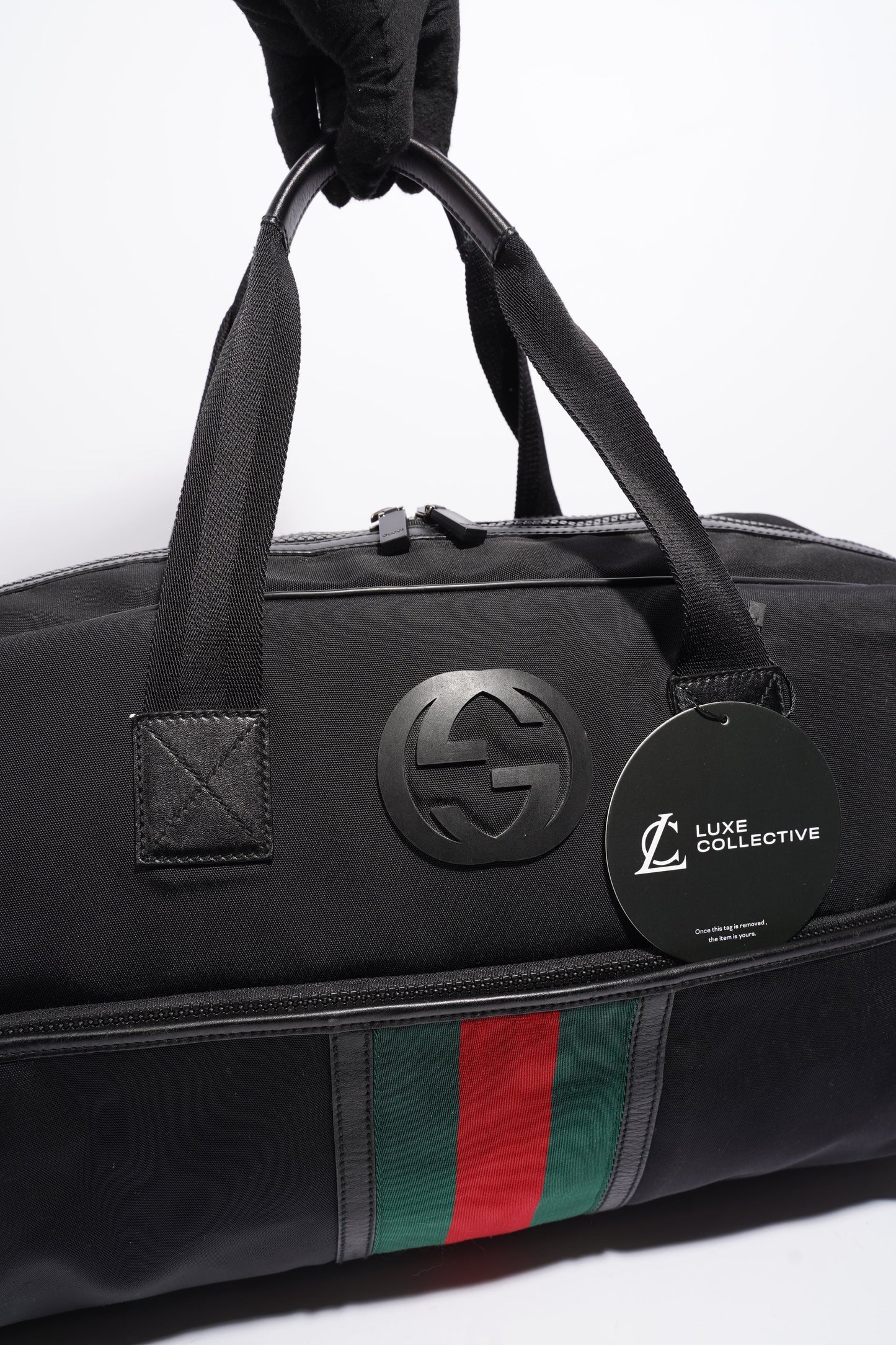 Gucci Parana Duffle Bag Black Canvas Large