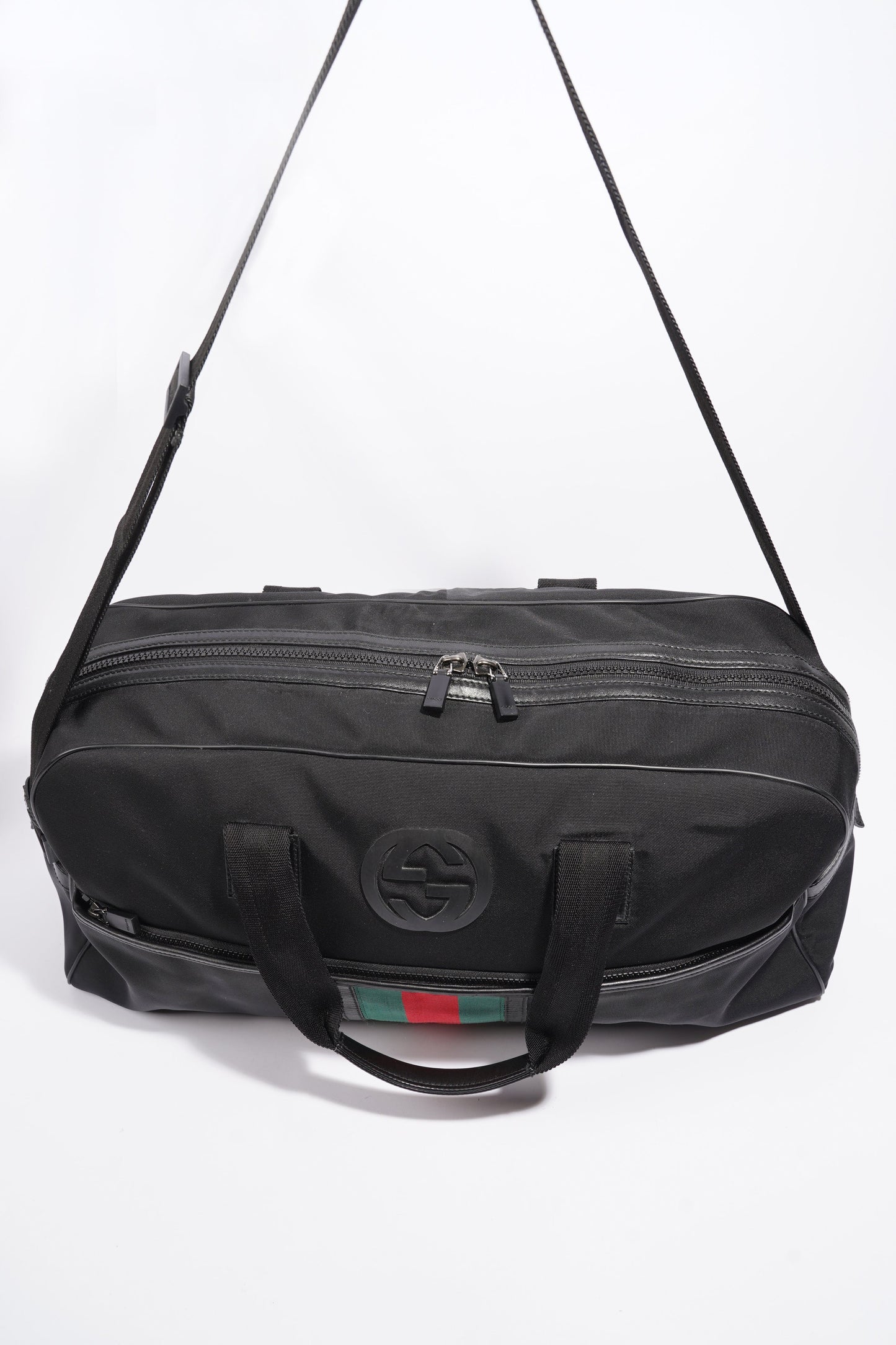 Gucci Parana Duffle Bag Black Canvas Large