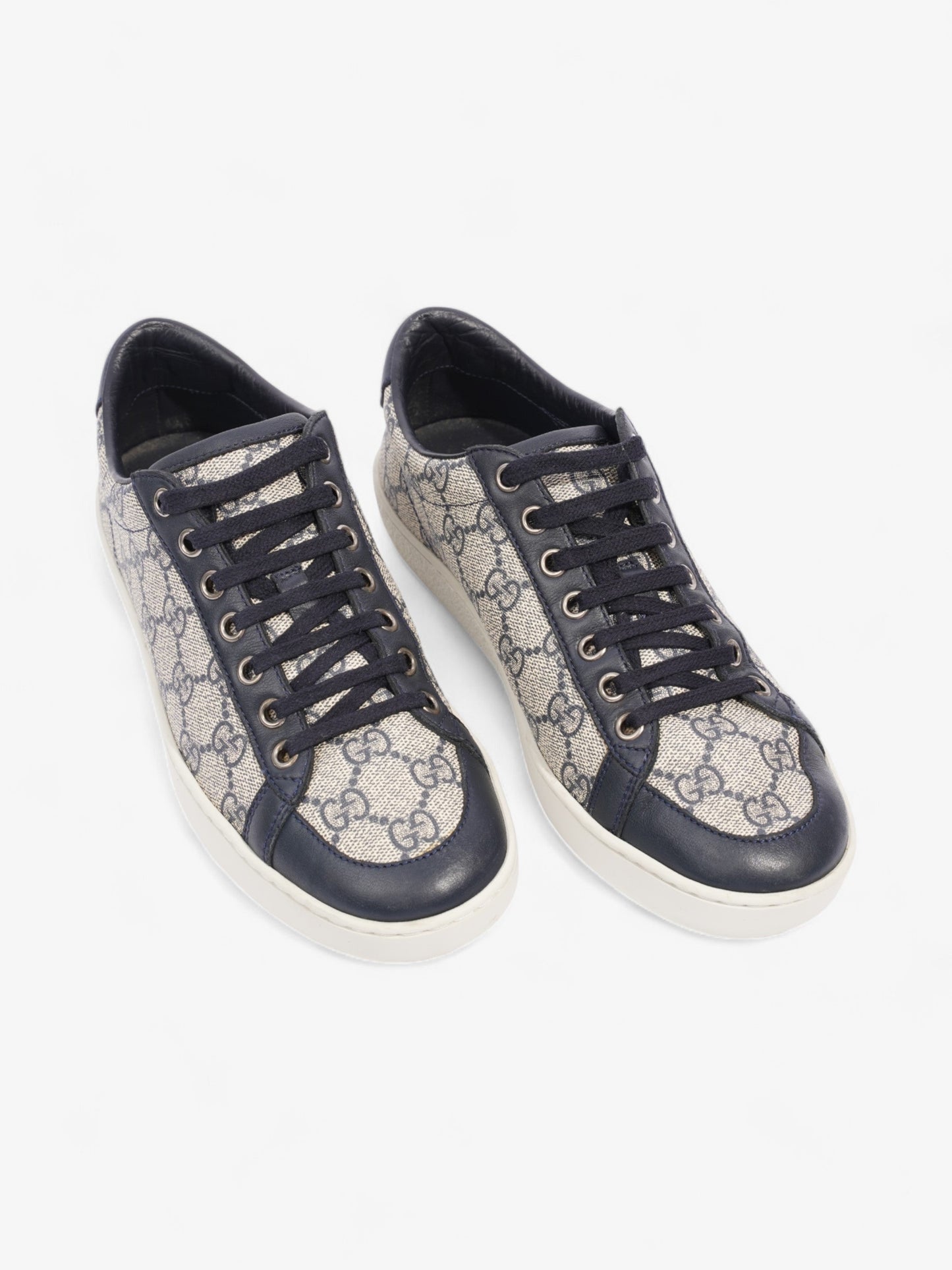 Gucci Brooklyn GG Supreme Beige / Navy Coated Canvas EU 37 UK 4