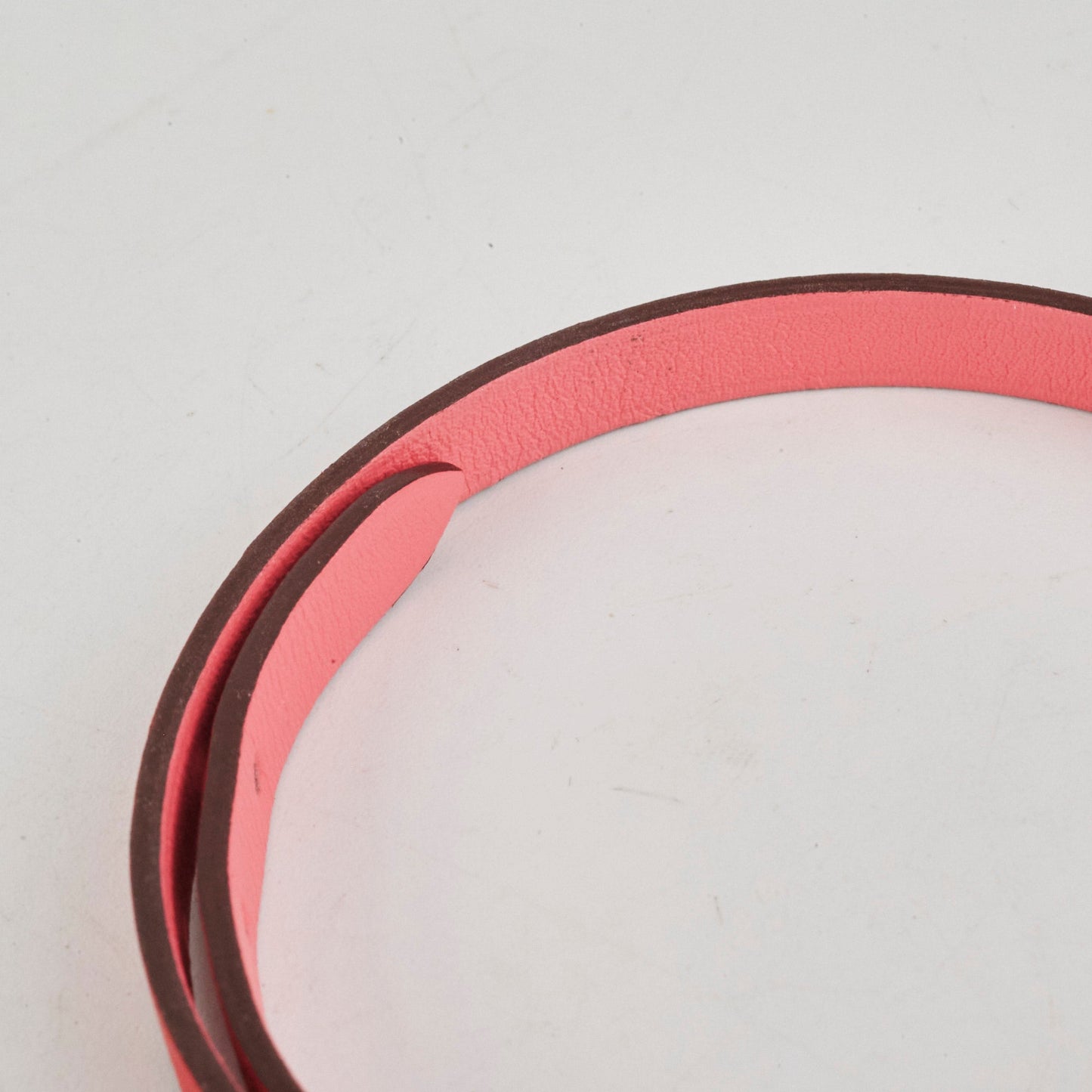 Hermes Leather Behapi Bracelet Red