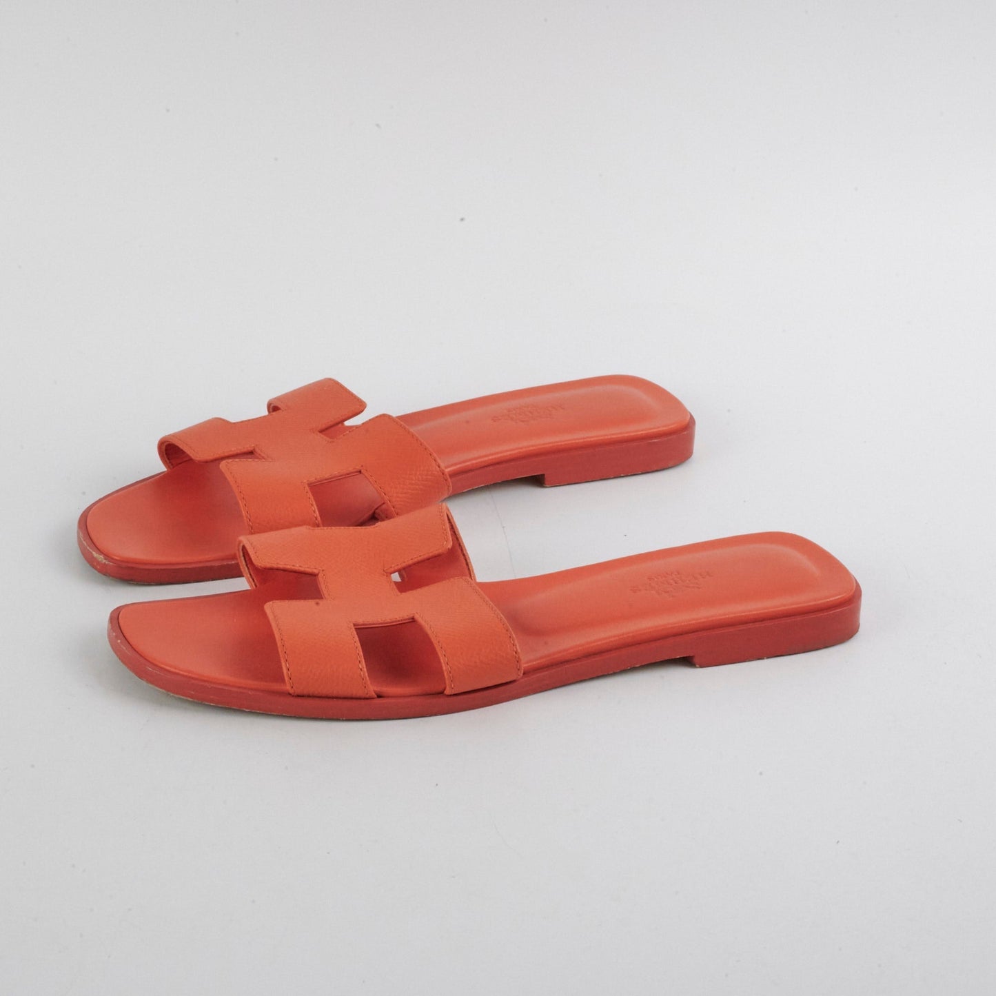 Hermes Oran Slides Orange Size 37
