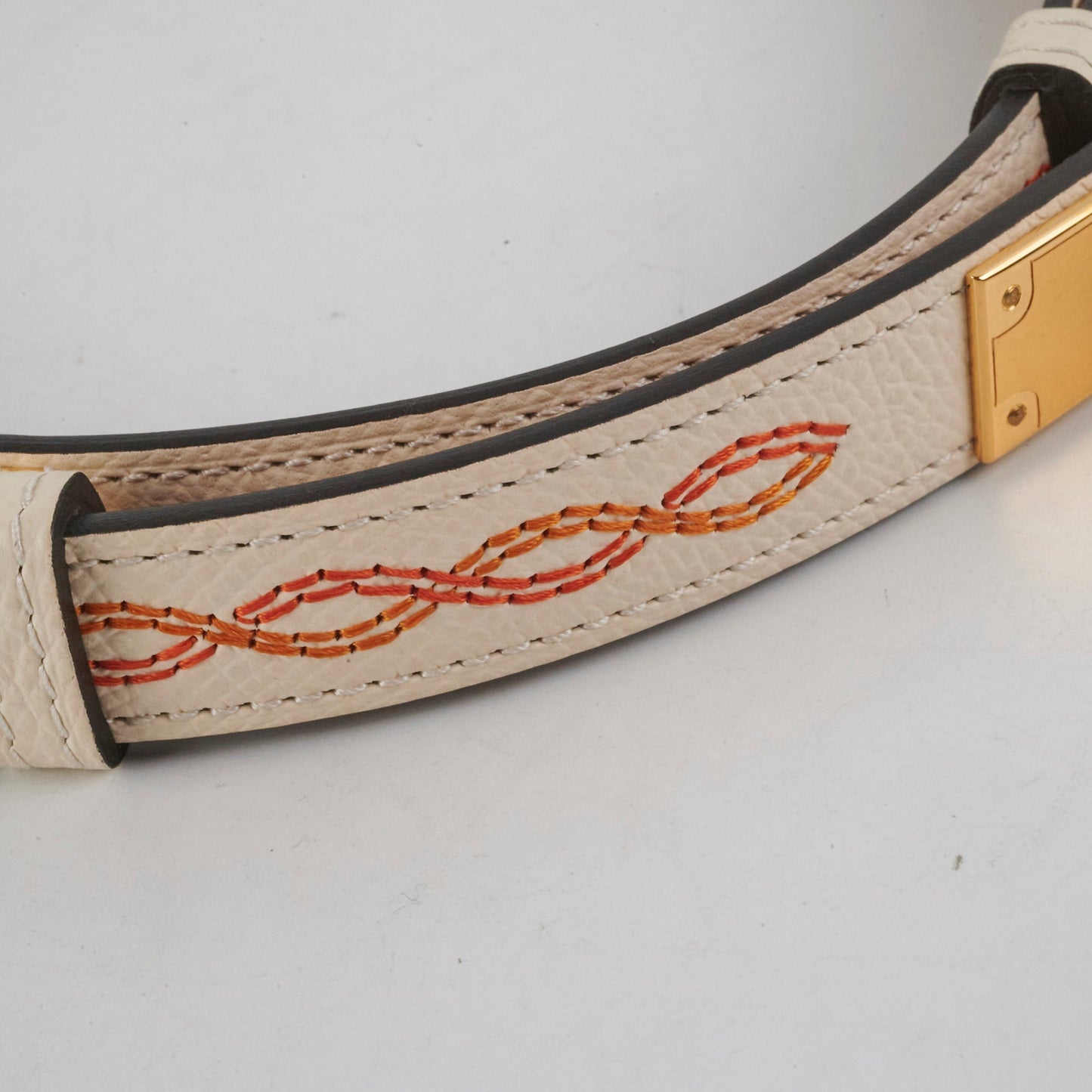 Hermes Kelly 18 Belt Nata/Orange - B Stamp