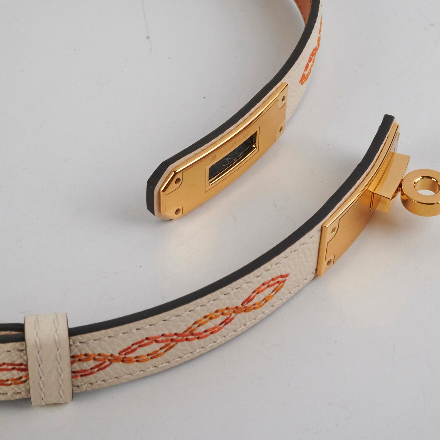 Hermes Kelly 18 Belt Nata/Orange - B Stamp