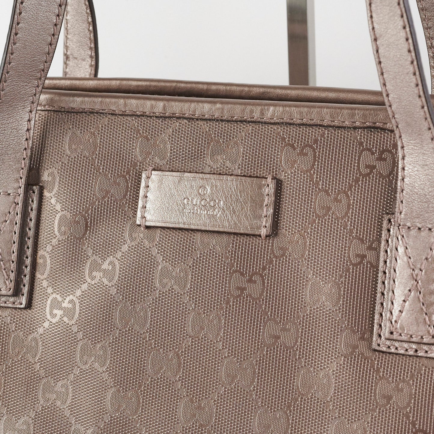 Gucci Silver/Grey Monogram Tote