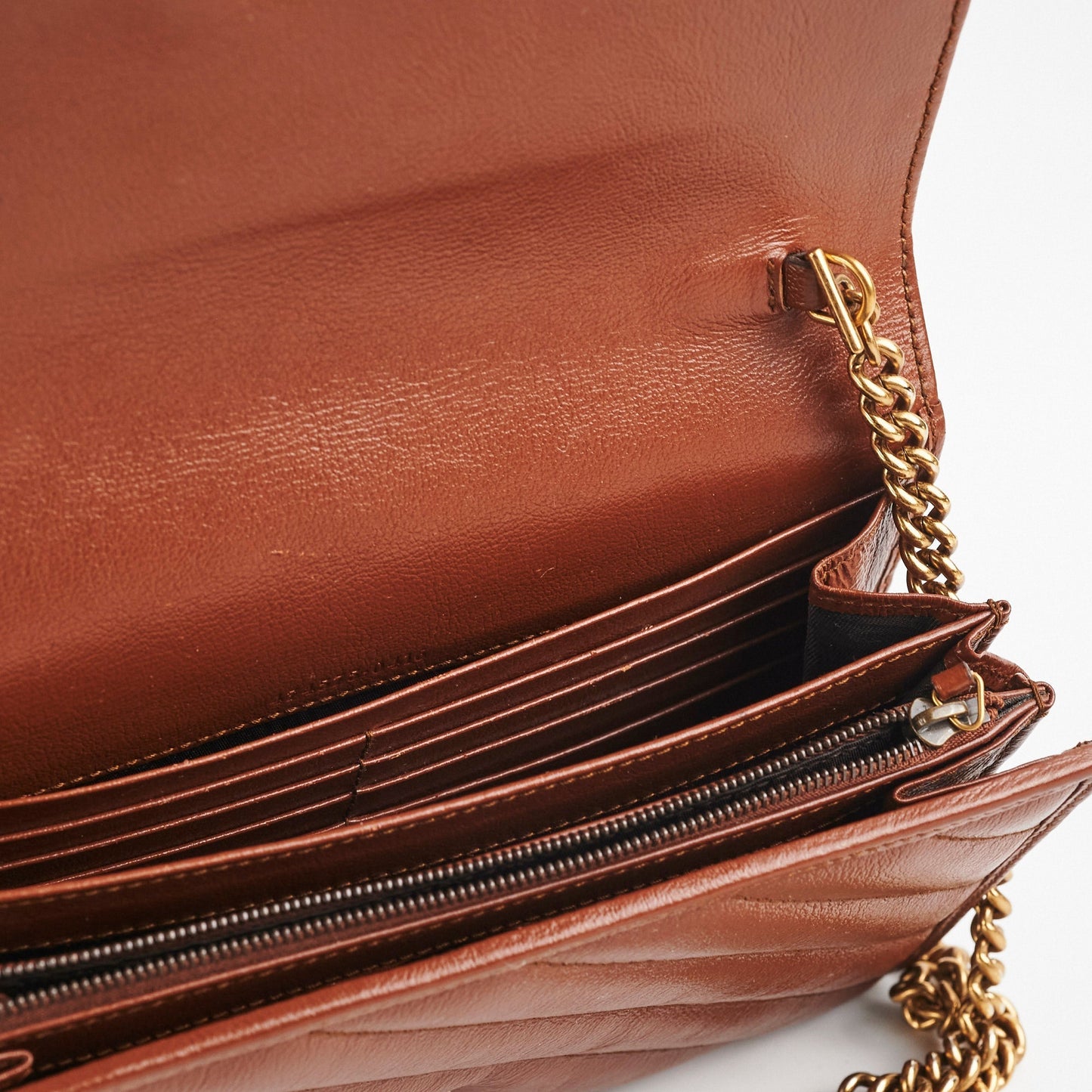 Gucci GG Marmont Matelasse Mini Bag Tan WOC Wallet on chain