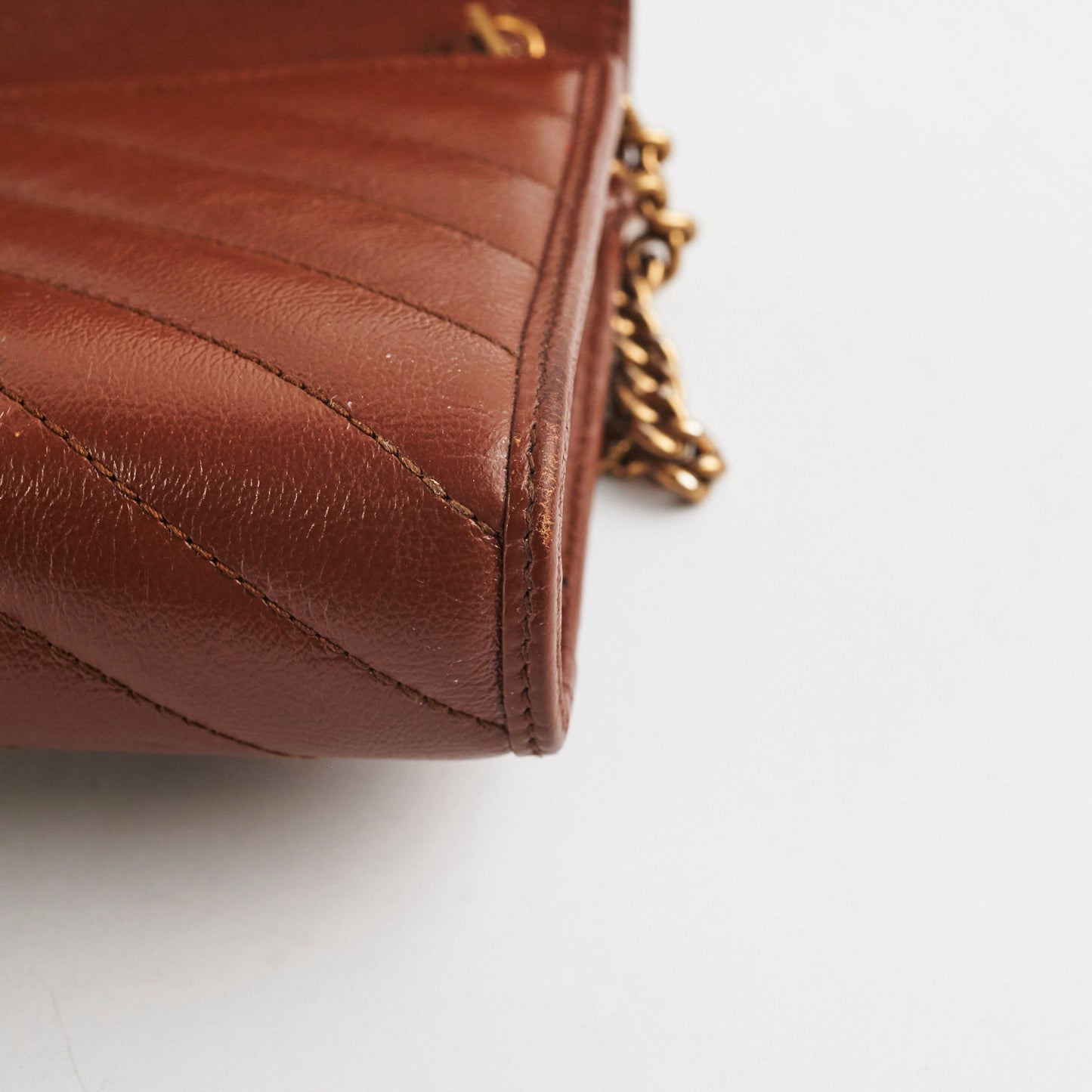 Gucci GG Marmont Matelasse Mini Bag Tan WOC Wallet on chain