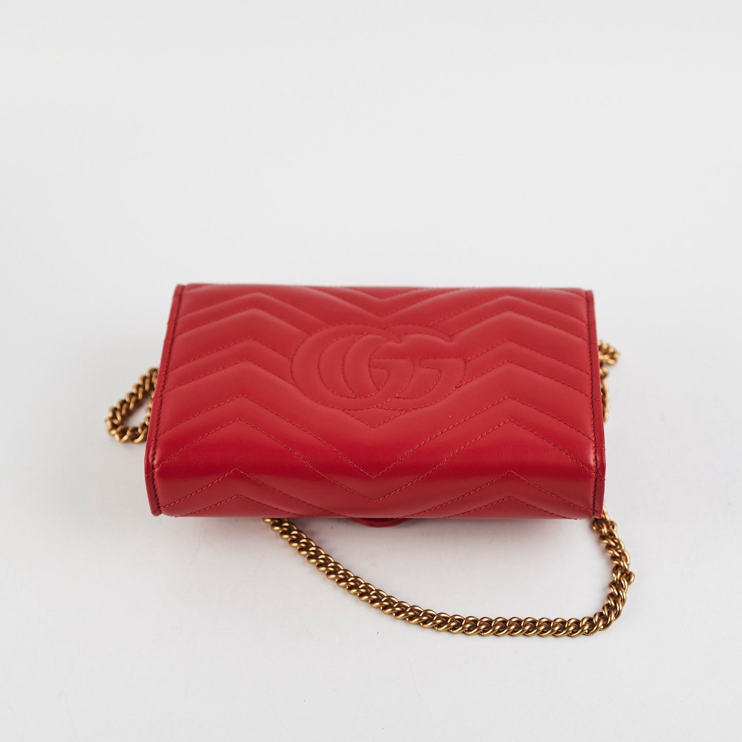 Gucci Marmont Red Wallet On Chain WOC