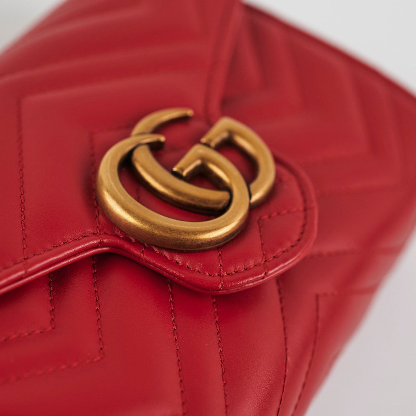 Gucci Marmont Red Wallet On Chain WOC