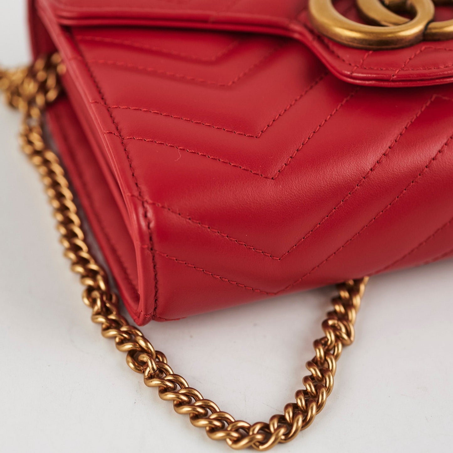Gucci Marmont Red Wallet On Chain WOC