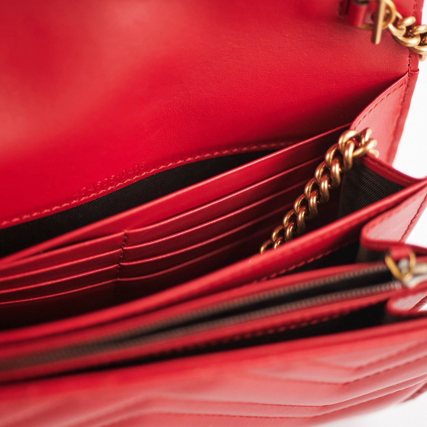 Gucci Marmont Red Wallet On Chain WOC