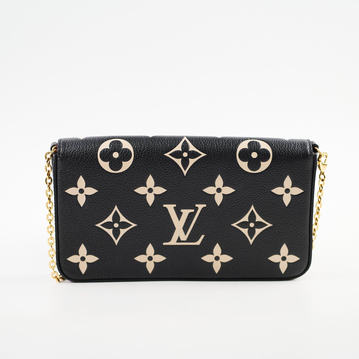 Louis Vuitton Felicie Pochette Black/Beige Empreinte Crossbody