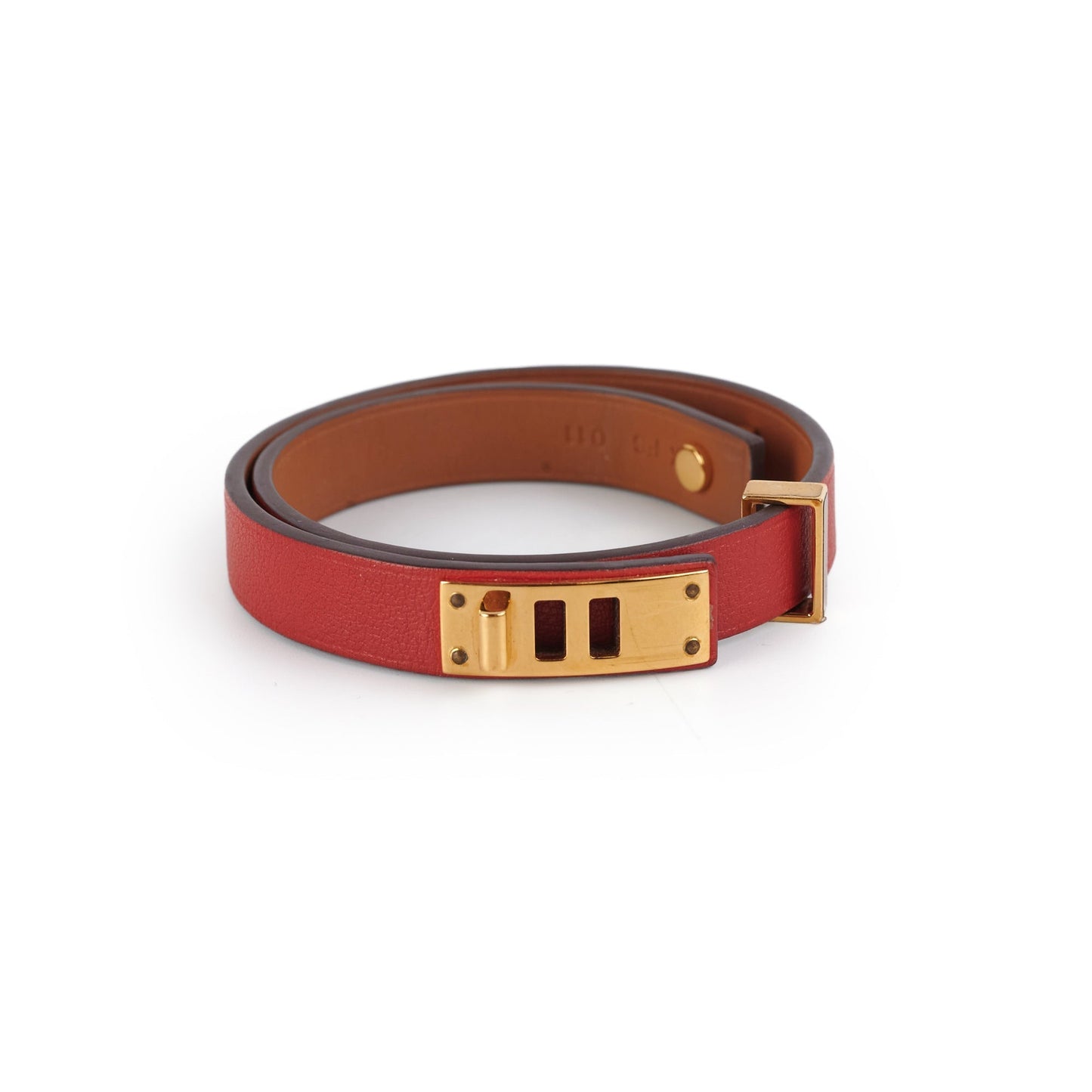 Hermes Mini Dog Bracelet Red T2