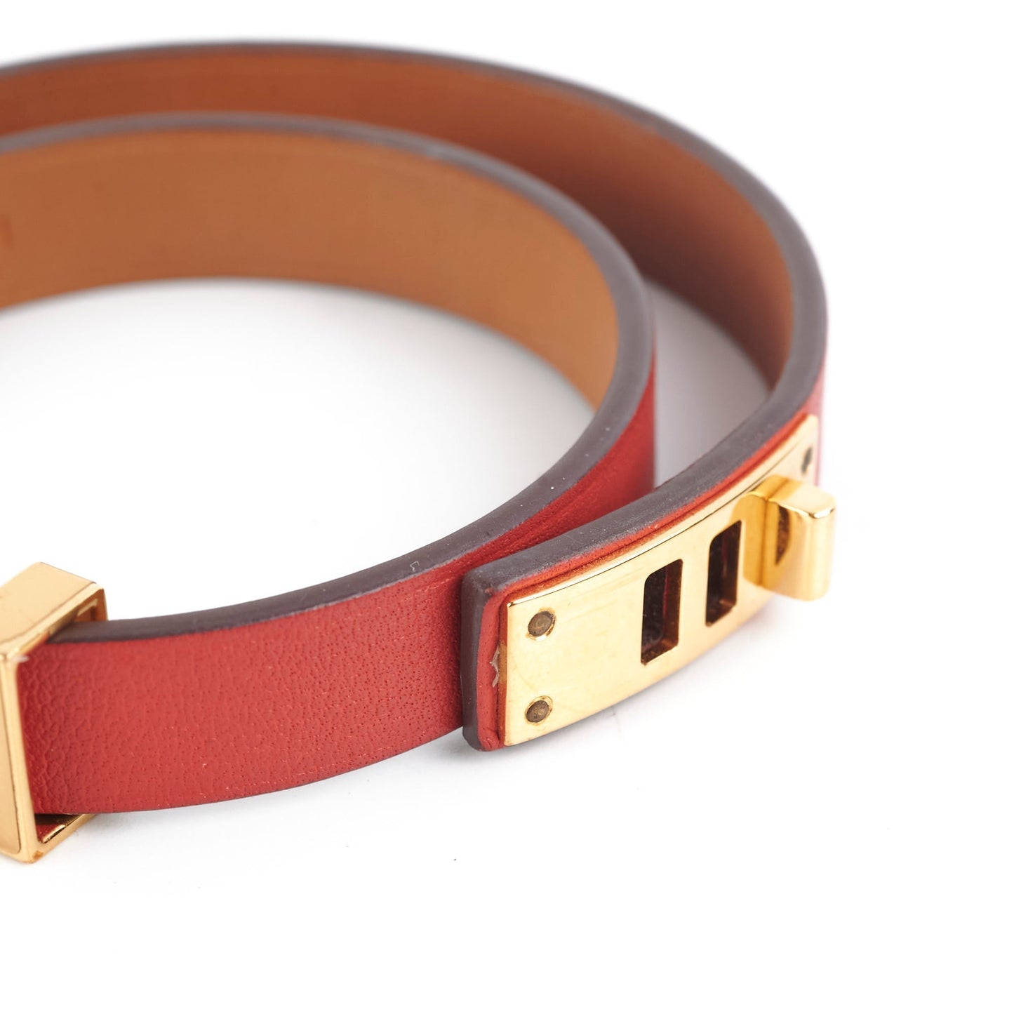 Hermes Mini Dog Bracelet Red T2