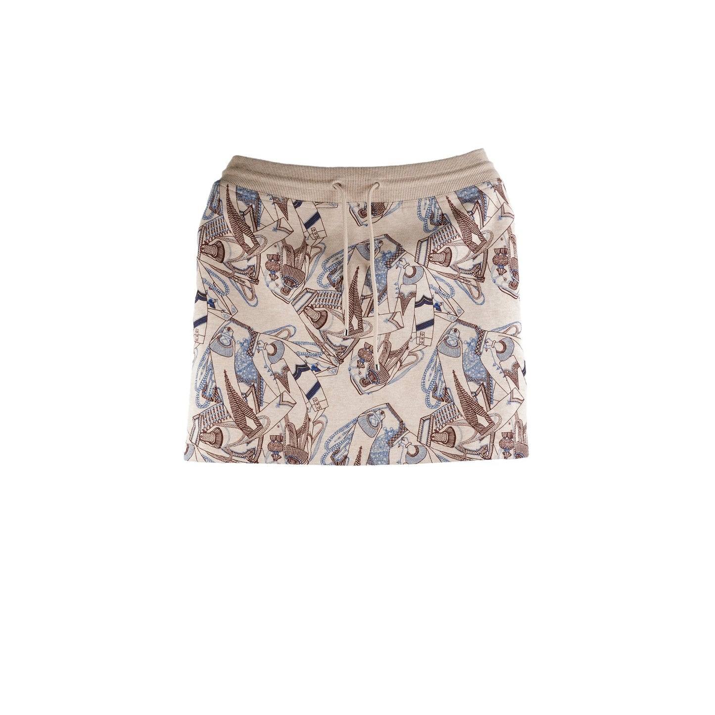 Hermes Skirt Beige/Blue Size 34