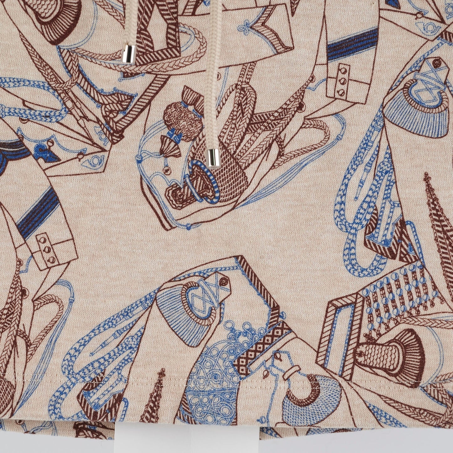 Hermes Skirt Beige/Blue Size 34