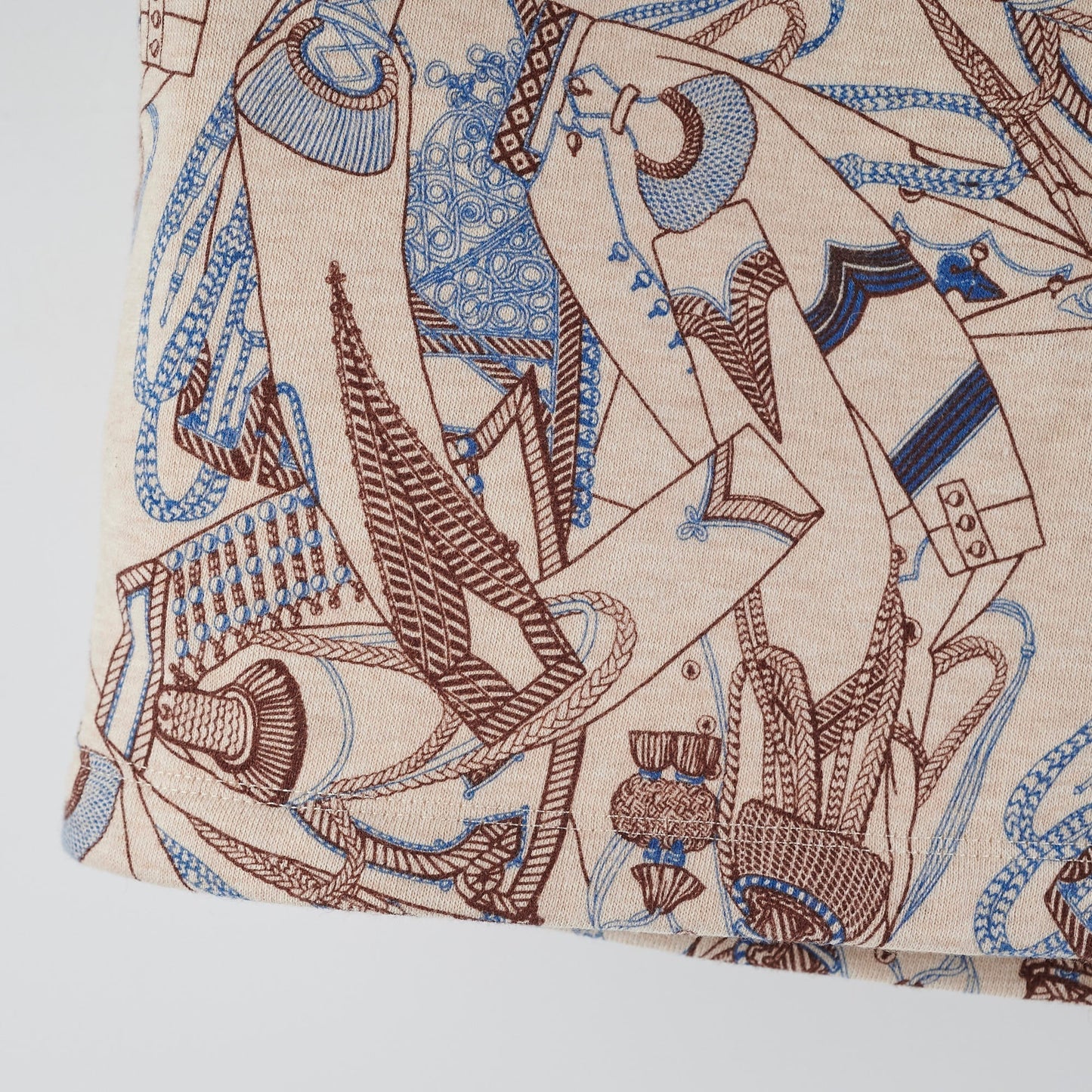 Hermes Skirt Beige/Blue Size 34
