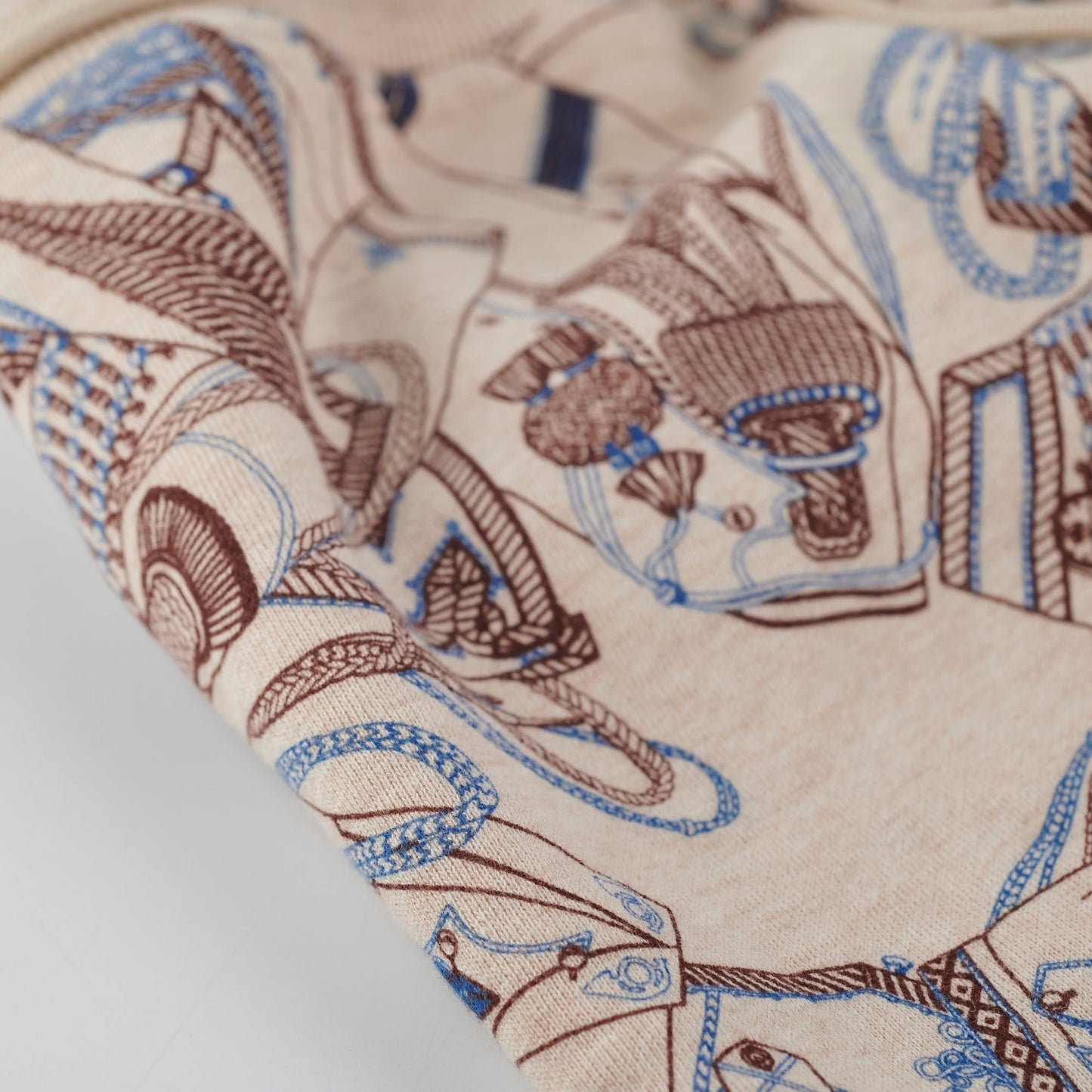Hermes Skirt Beige/Blue Size 34