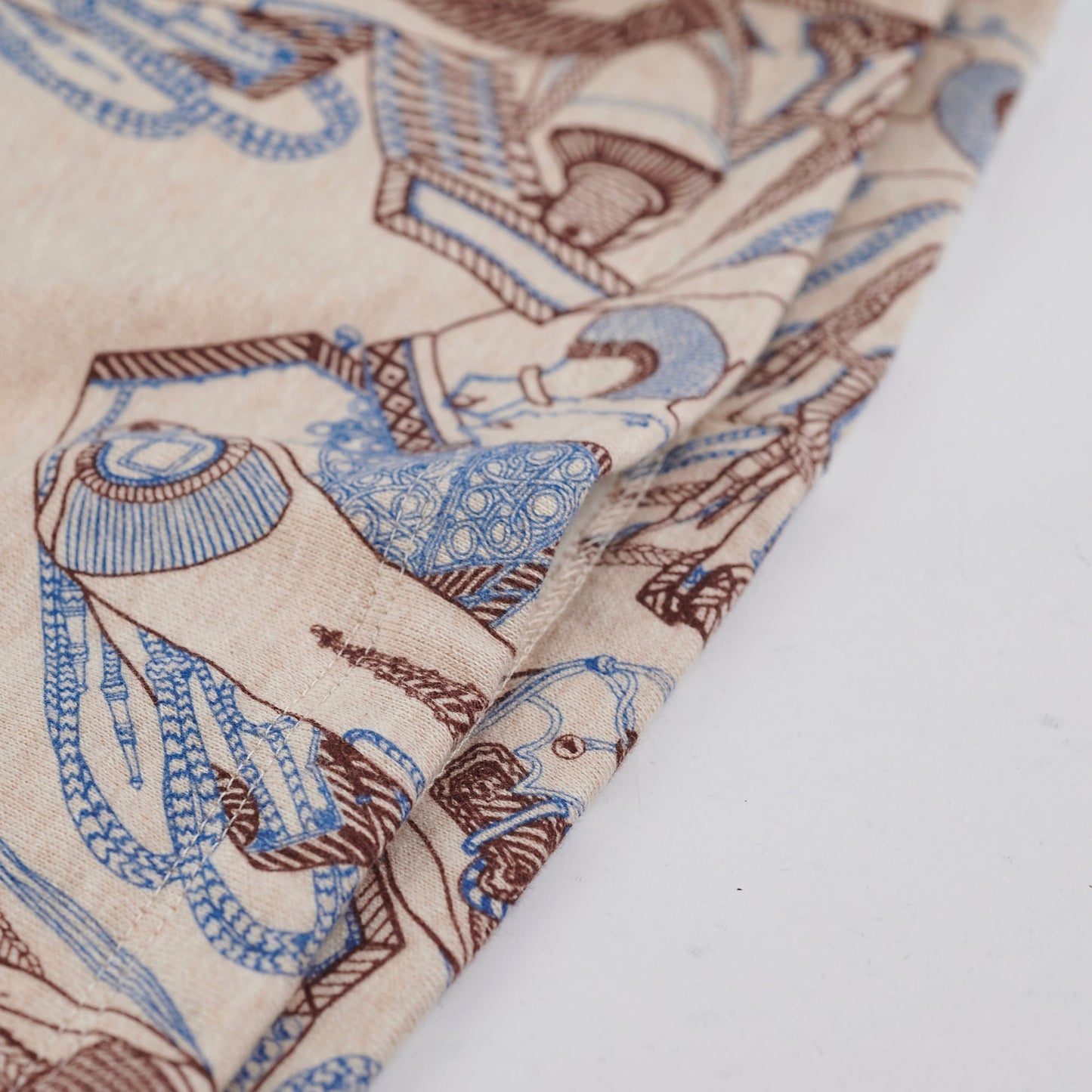 Hermes Skirt Beige/Blue Size 34