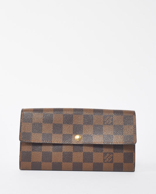 Louis Vuitton Damier Ebene Coated Canvas Sarah Long Wallet