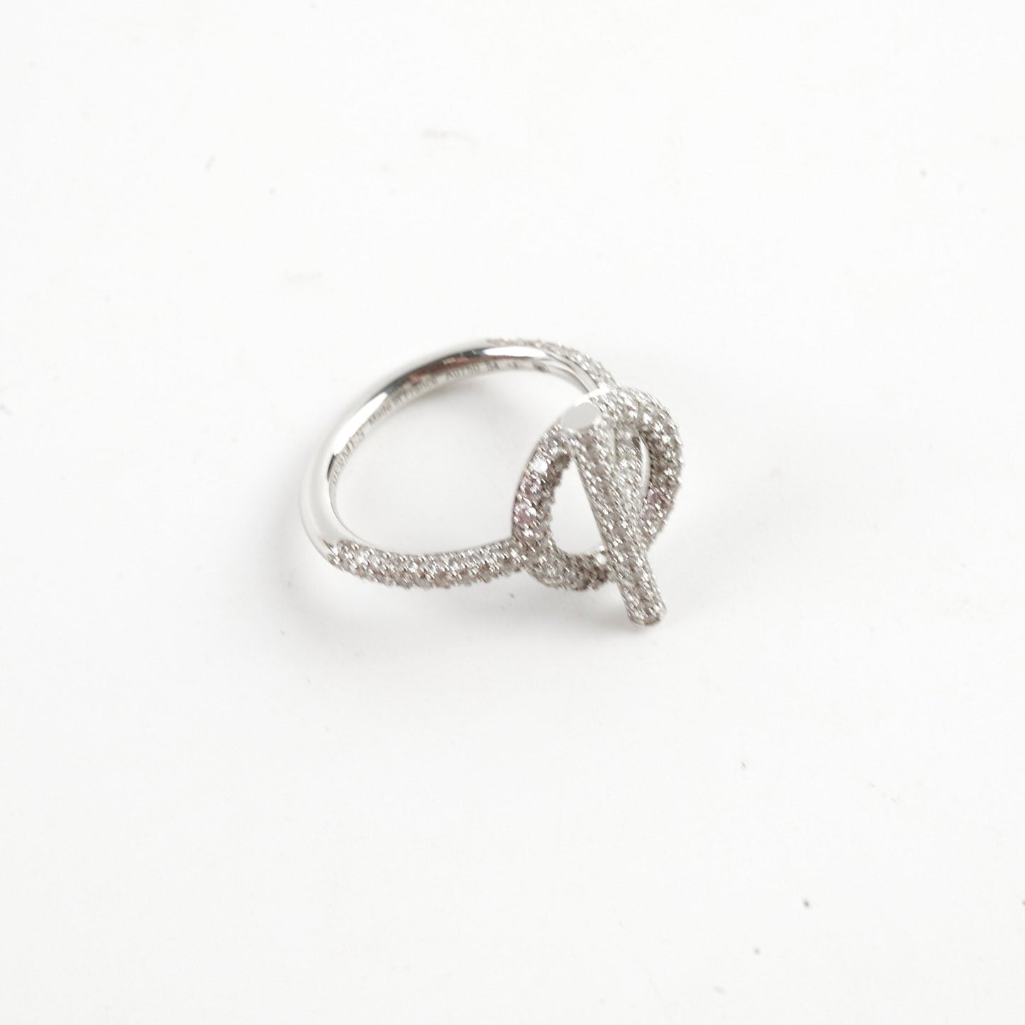 Hermes Echappe Small Model 18k White Gold with Diamonds Ring Size 54