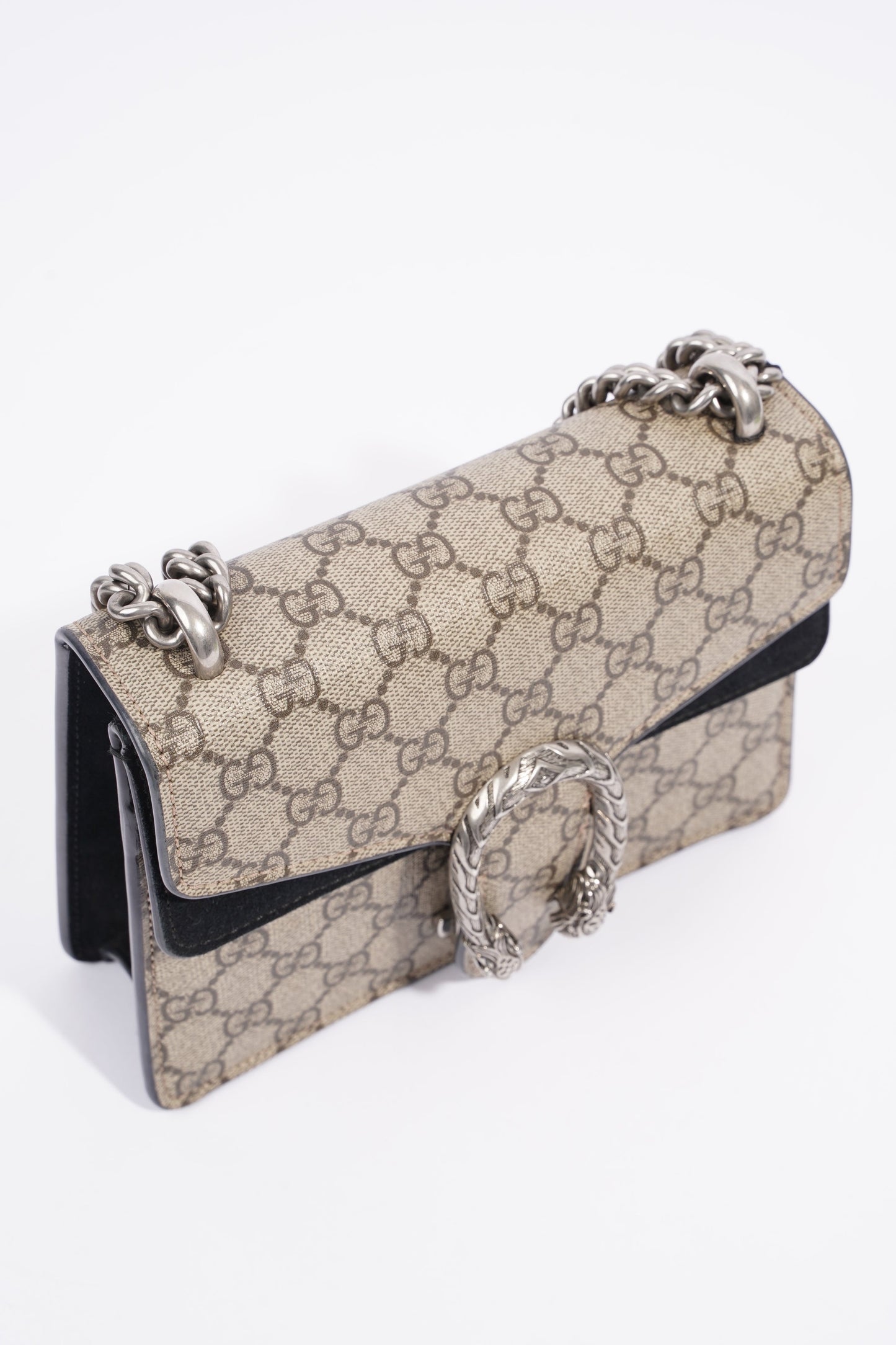 Gucci Dionysus Mini Beige And Ebony GG Supreme Canvas Coated Canvas