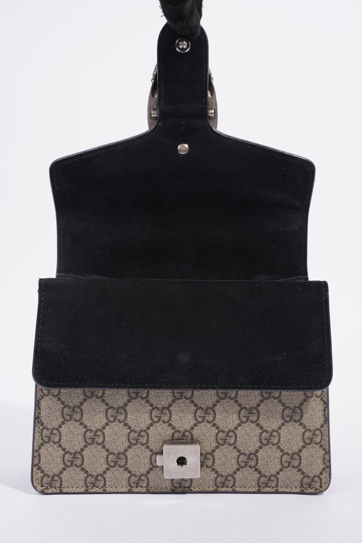 Gucci Dionysus Mini Beige And Ebony GG Supreme Canvas Coated Canvas